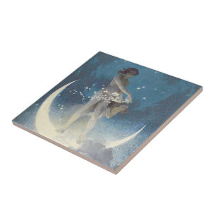 Edwin Blashfield Stars Scattering Art Nouveau Ceramic Tile