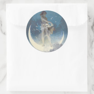 Edwin Blashfield Stars Scattering Art Nouveau Classic Round Sticker