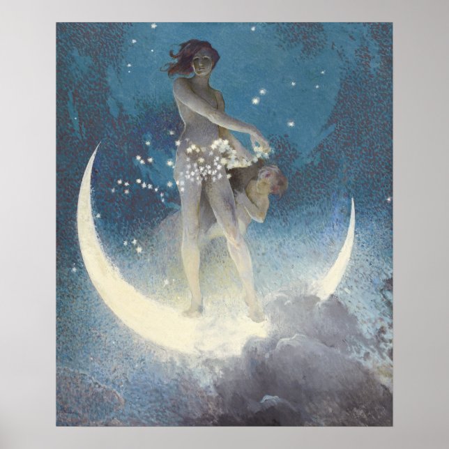 Edwin Blashfield Stars Scattering Art Nouveau Poster (Front)