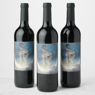 Edwin Blashfield Stars Scattering Art Nouveau Wine Label
