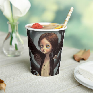 Edwin gothic black bird crow grunge paper cups
