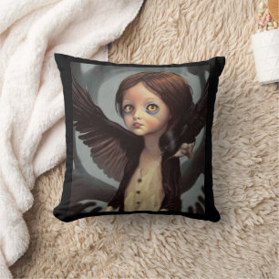 Edwin gothic black crow grunge cushion