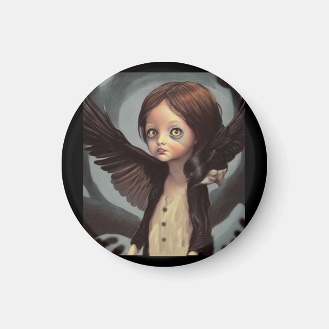 Edwin gothic black crow grunge magnet (Front)