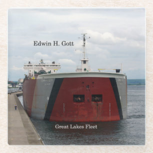 Edwin H. Gott set of glass coaster