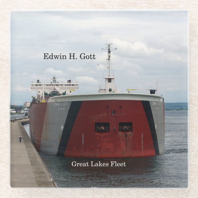 Edwin H. Gott set of glass coaster (Front)