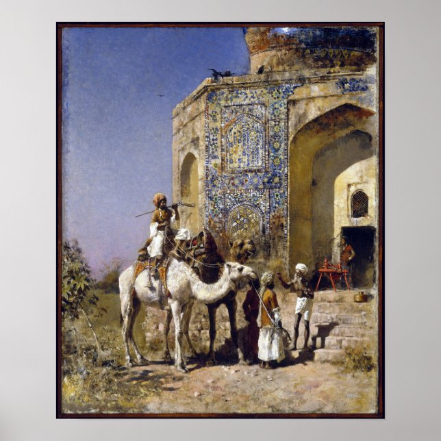 Edwin Lord Weeks The Old Blue-Tiled Mosque Poster (Front)