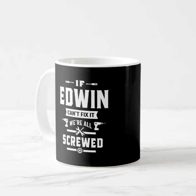 Edwin Personalised Name Birthday Gift Coffee Mug (Front Left)