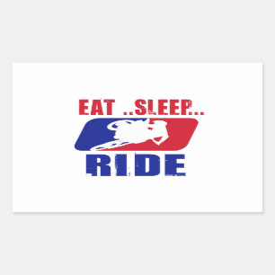 Eeat Sleep and ride Rectangular Sticker