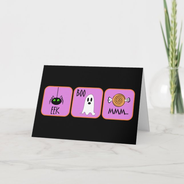 Eek, Boo, Mmm Card (Front)