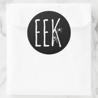 EEK Halloween Spider Web Black Classic Round Sticker