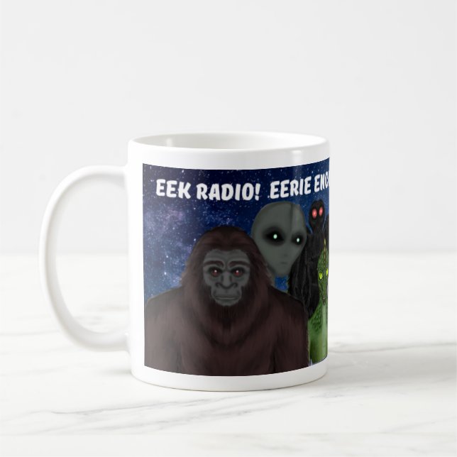 Eek Radio,alien,ghost,bigfoot,dogman,mothman, Coffee Mug (Left)