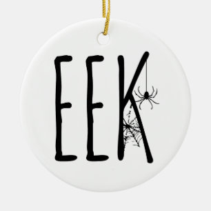 Eek Spider & Spiderweb Spooky Eerie Halloween Ceramic Ornament