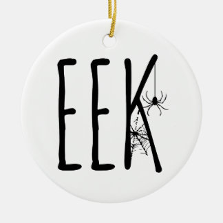 Eek Spider & Spiderweb Spooky Eerie Halloween Ceramic Ornament