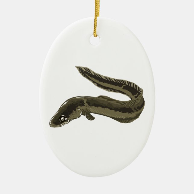 Eel Ceramic Tree Decoration (Front)