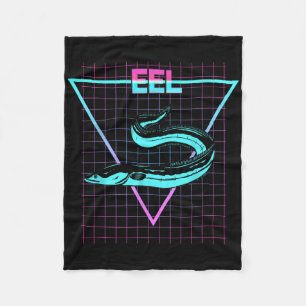 Eel Fish Aesthetic Retro Style Eel Fishing Fleece Blanket