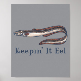 Eel Lover Eels Aquarium Funny Joke Men Women Boys Poster