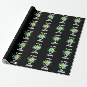 Eel Puns How Shocking Funny Animal Pun Dark BG Wrapping Paper