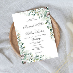 Eelegant Eucalyptus Modern Wedding  Invitation