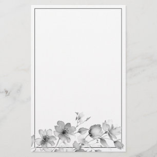 Eelgant minimalist Watercolor Wildflowers Stationery