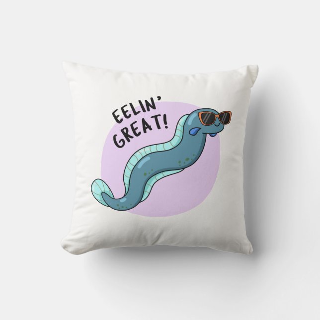 Eelin Great Funny Slippery Eel Pun  Cushion (Front)