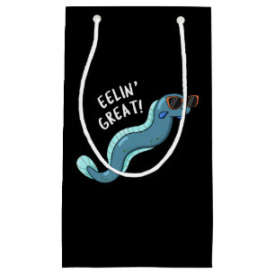 Eelin Great Funny Slippery Eel Pun Dark BG Small Gift Bag