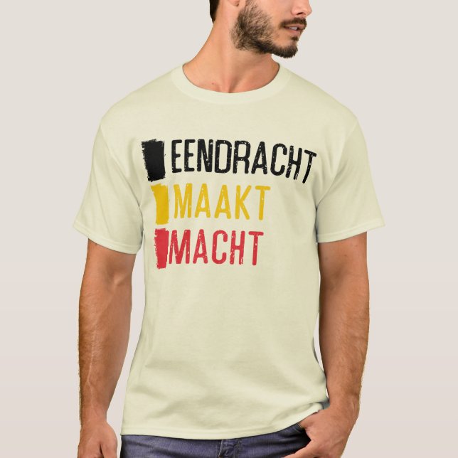 Eendracht Maakt Macht Belgian Motto Tee, Belgium T-Shirt (Front)