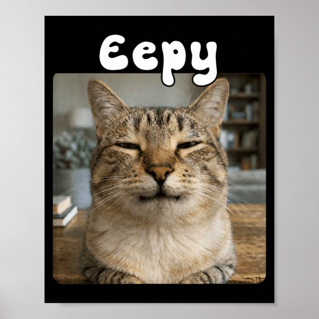 Eepy Cat Silly Sleepy Funny Cat Meme Poster (Front)