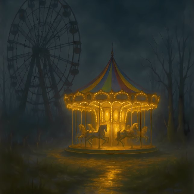 Eerie Abandoned Carousel at Night - Gothic  Tissue Paper (Creator Uploaded)