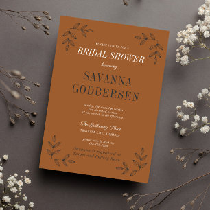 Eerie Autumn Halloween Orange Black Bridal Shower Invitation