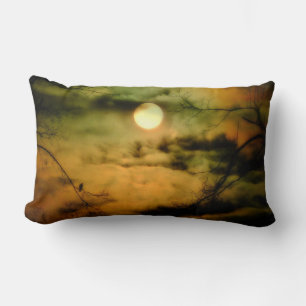 Eerie Autumn Moon Sky Lumbar Cushion
