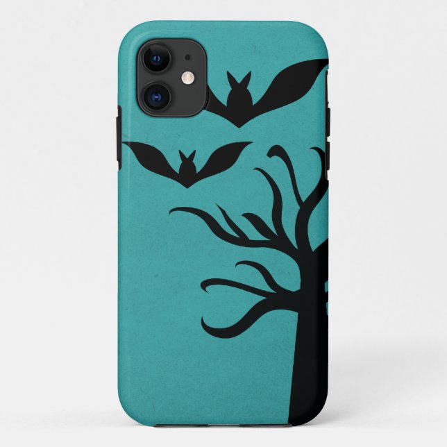 Eerie Bats iPhone 5 BT Case, Aqua Case-Mate iPhone Case (Back)