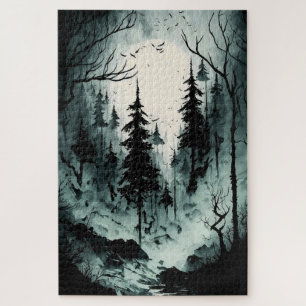 Eerie Black and White Forest Adults 1000 Piece Jigsaw Puzzle