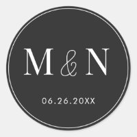 Eerie Black and White Monogram Wedding
