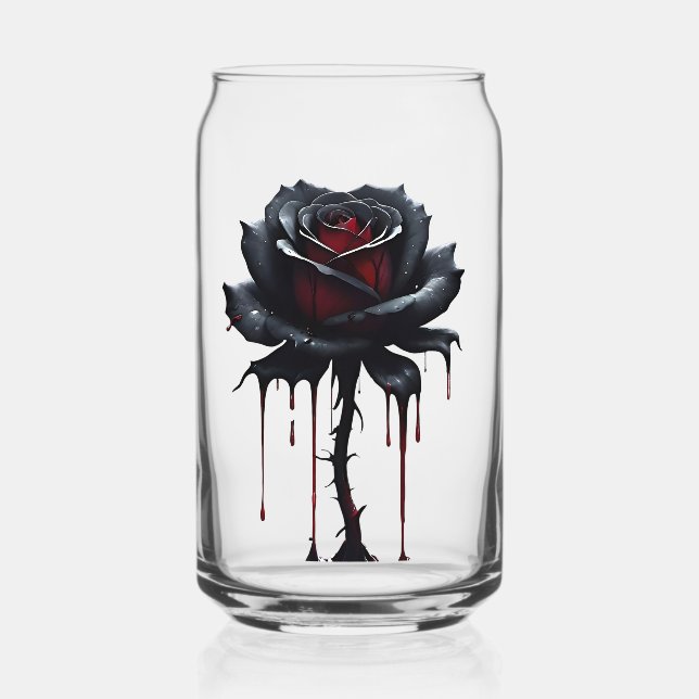 Eerie black rose can glass (Front)
