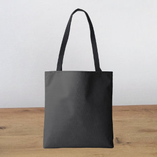 Eerie Black Solid Colour Tote Bag