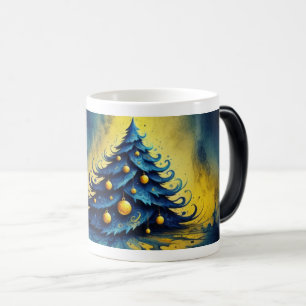Eerie Christmas Night Tree Art Magic Mug
