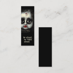 Eerie Creepy Doll Halloween Mini Bookmark Business Card