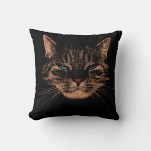 Eerie Eyes Cat Petrifying Purrs Halloween Cat Cushion