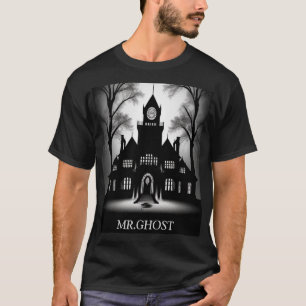 Eerie Gothic Mansion Silhouette T-Shirt