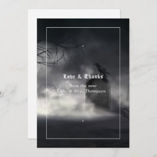 Eerie Gothic Wedding Thank You Card