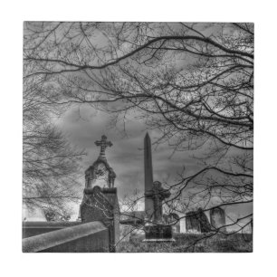 eerie graveyard ceramic tile