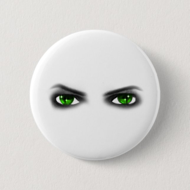 Eerie Green Eyes 6 Cm Round Badge (Front)