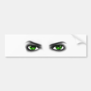 Eerie Green Eyes Bumper Sticker