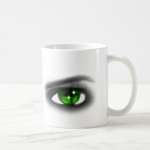 Eerie Green Eyes Coffee Mug
