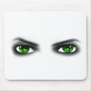 Eerie Green Eyes Mouse Pad
