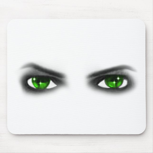 Eerie Green Eyes Mouse Pad (Front)