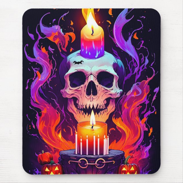 Eerie grin Skull Mouse Pad (Front)