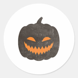 Eerie Halloween Jack-o-lantern Pumpkin Classic Round Sticker