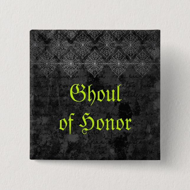 Eerie Halloween Wedding Button (Front)