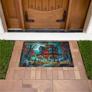 Eerie House by the Haunted Cemetery Doormat